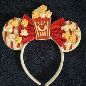Popcorn Ears Headband - Red and White